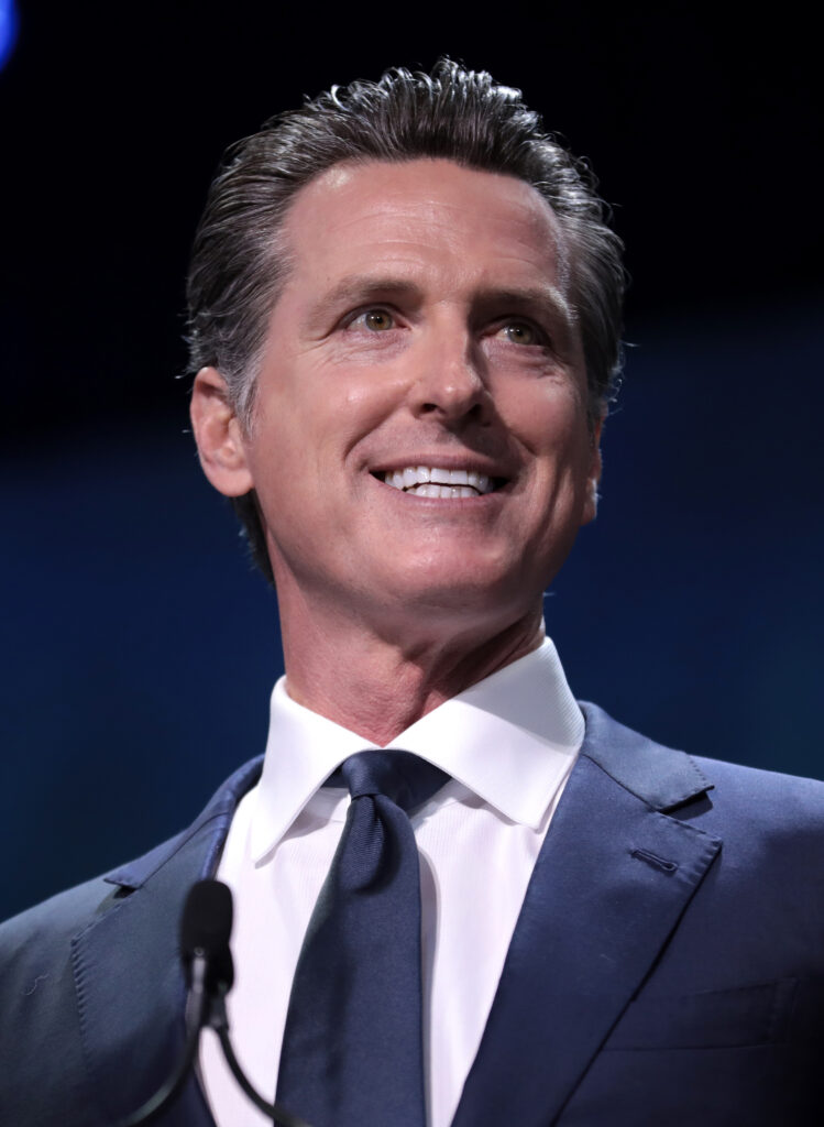 Gavin Newsom speaking at the 2019 California Democratic Party State Convention in San Francisco, California.