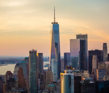 Lower Manhattan and Financial District skyline view