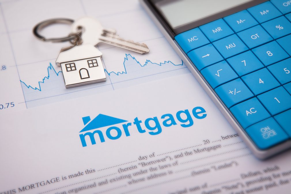 Mortgage application with house key
