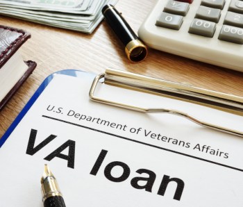 VA loan U.S. Department of Veterans Affairs form with clipboard.