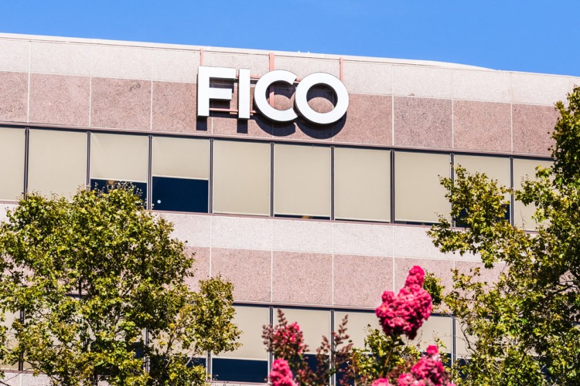 August 26, 2019 San Jose / CA / USA - FICO headquarters in Silicon Valley; FICO, originally Fair, Isaac and Company, is a data analytics company focused on credit scoring services