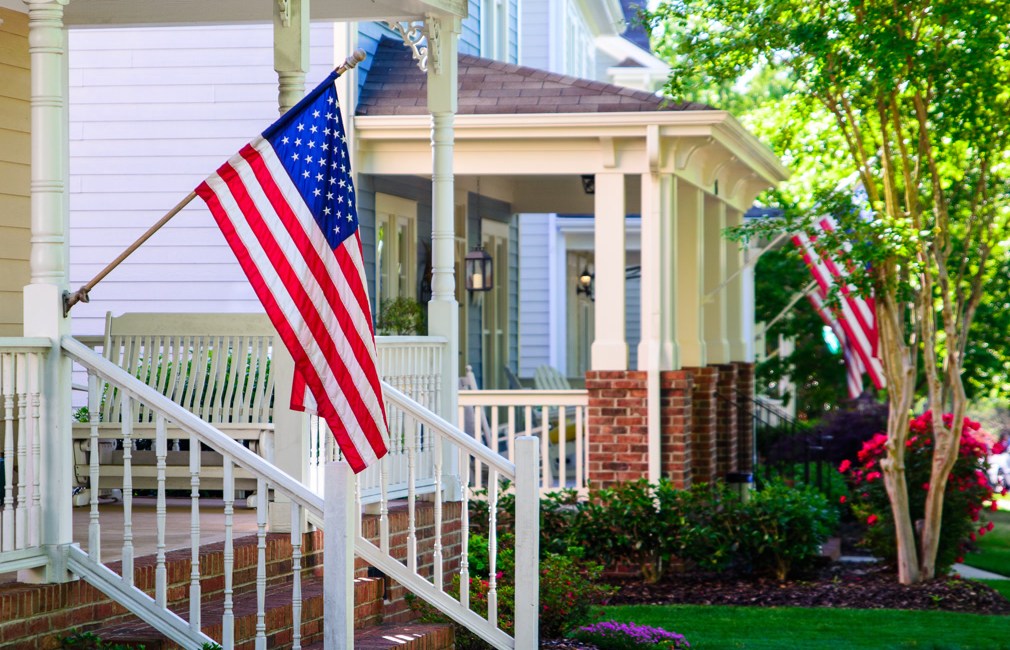 American Flags on Front Porches
