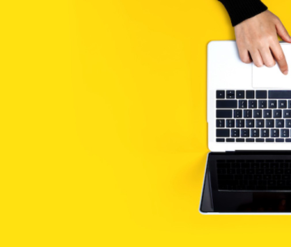 Person using a laptop computer