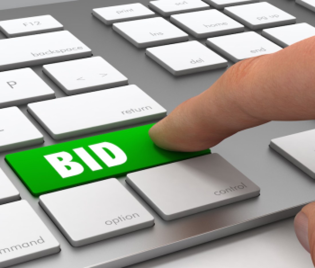 bid button concept 3d illustration
