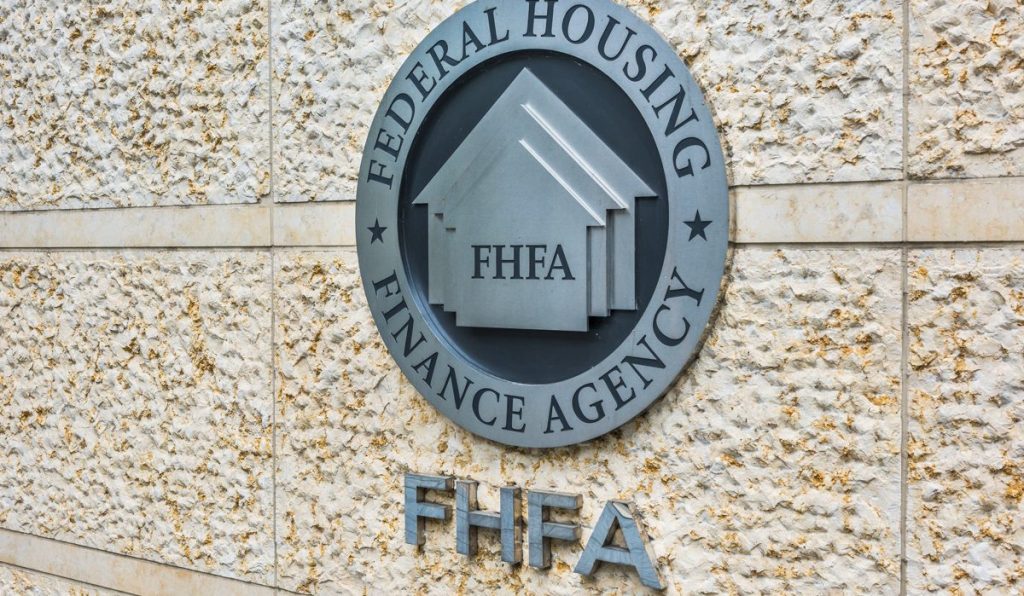 Washington DC, USA - July 3, 2017: Federal Housing Finance Agency seal in downtown with closeup of sign and logo