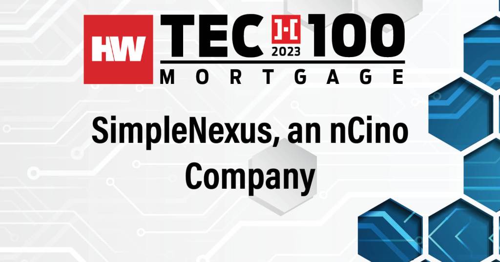 SimpleNexus, an nCino Company Tech 100 Mortgage