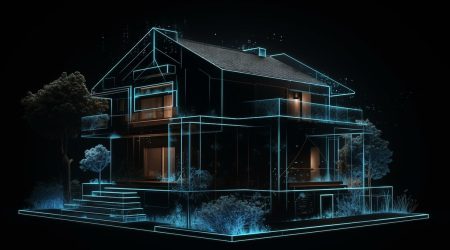 House hologram projection , Generative AI illustration