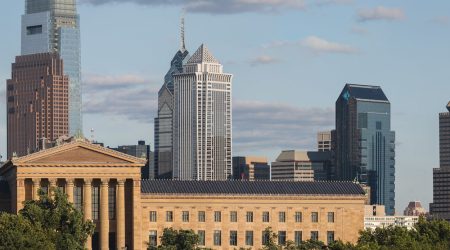 The skyline of Philadelphia, Pennsylvania.