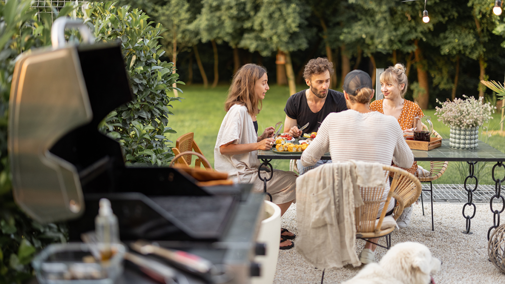Real estate networking at a backyard barbecue
