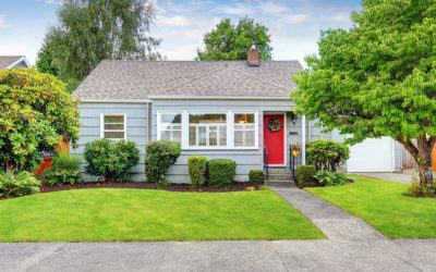 small modest home with tidy front yard