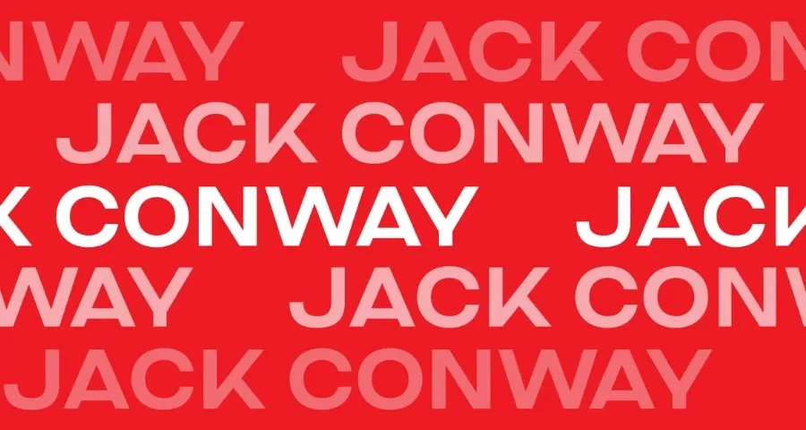 Jack Conway logo with red background