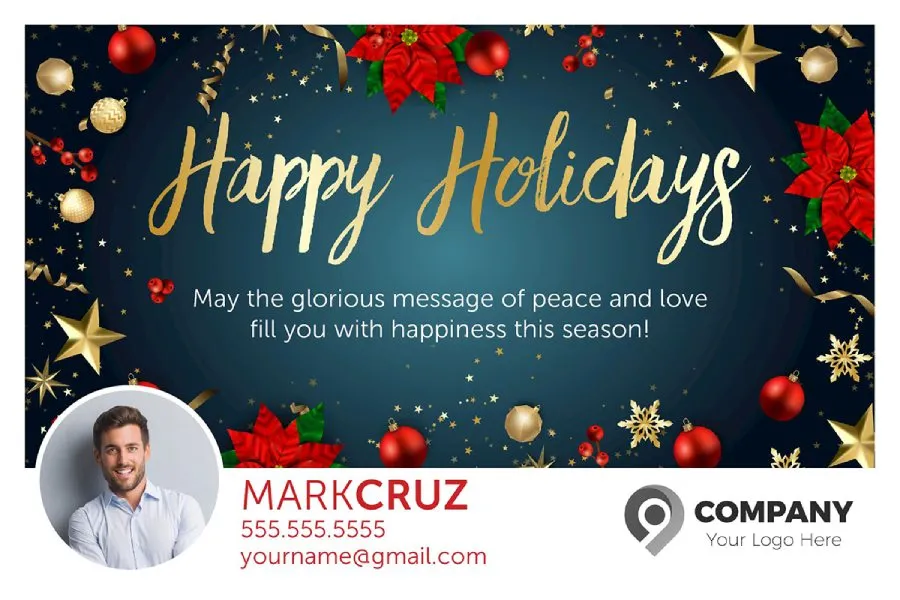 Happy holidays postcard