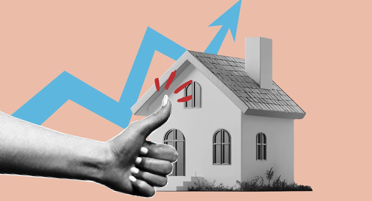 House arrow thumbs up