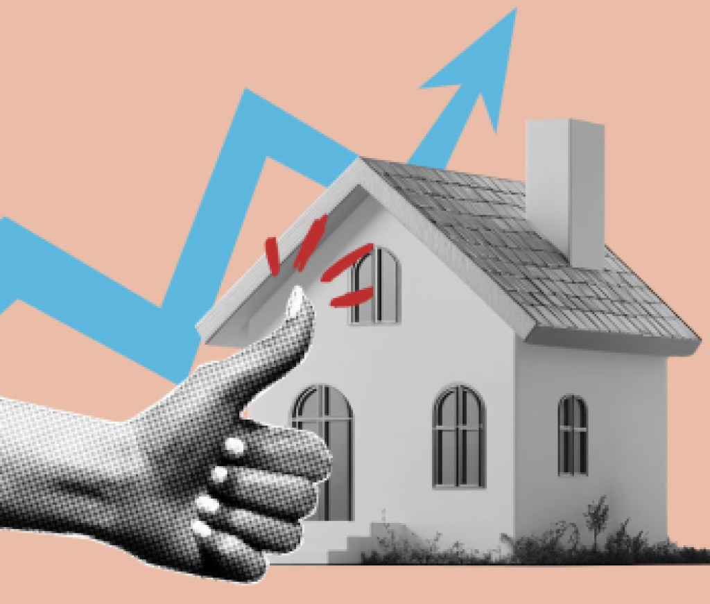 House arrow thumbs up