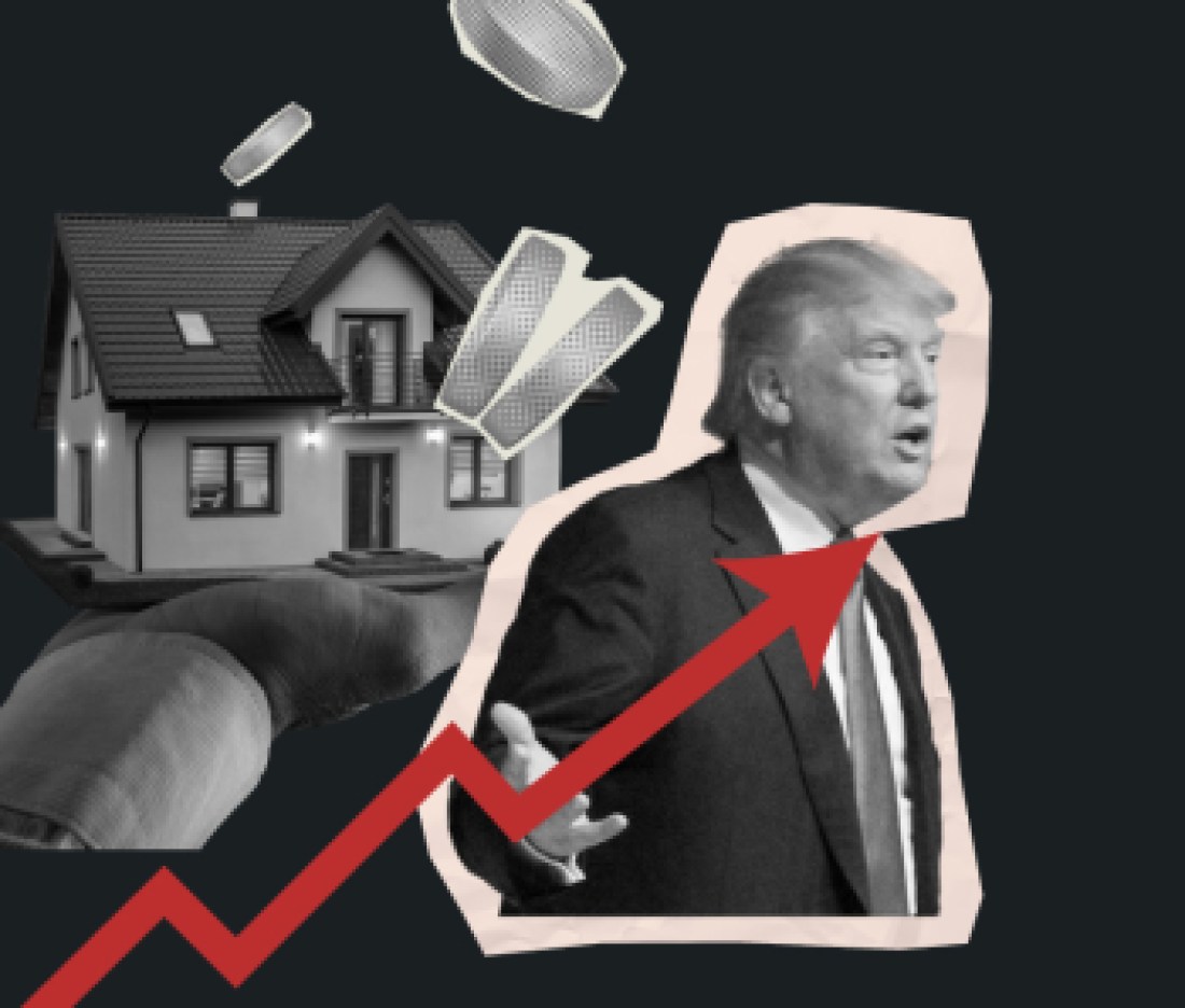 Trump house up arrow money