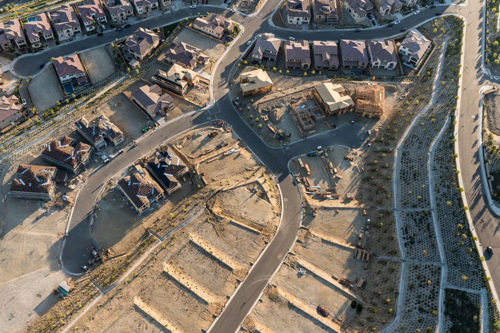 Aerial View of New neighborhood Construction
