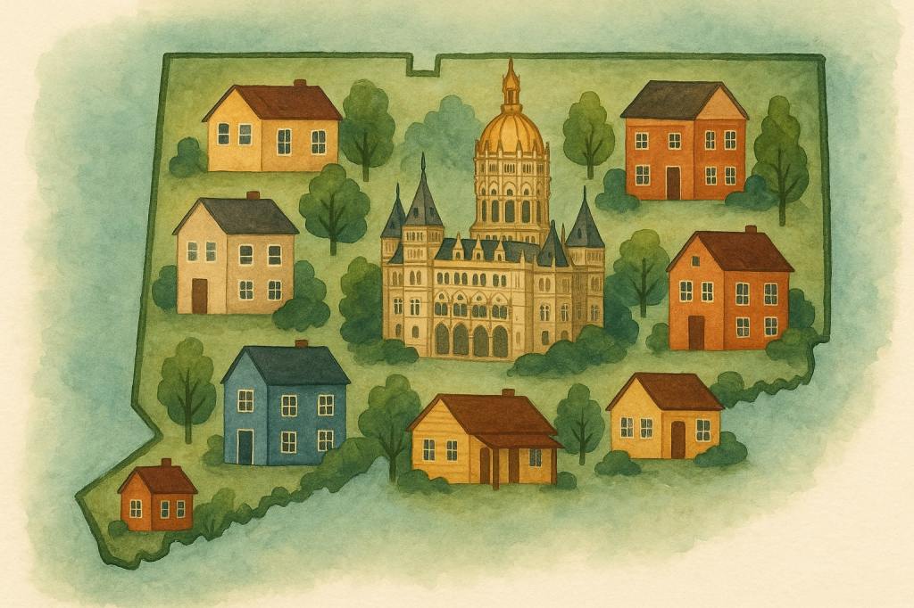 Artistic map of Connecticut