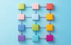 Colorful vertical flowchart with rectangular blocks and arrows d