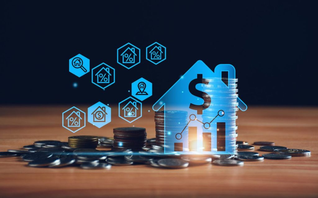 real estate investment concept, Real estate online on virtual sc