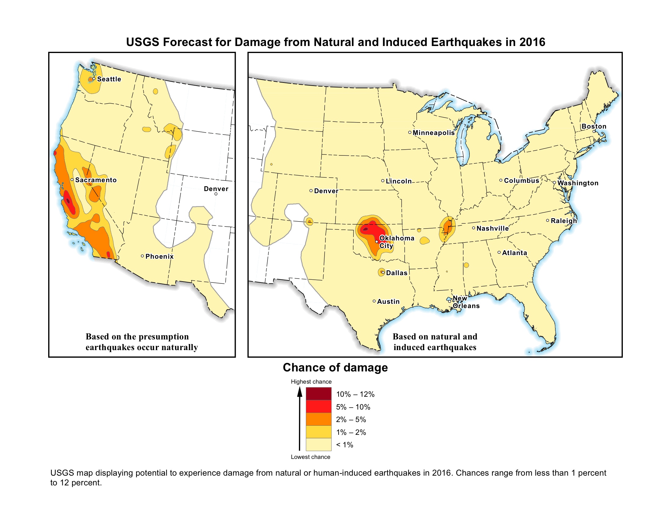 USGS earthquake chances